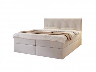 DEAN kárpitozott boxspring franciaágy - krémszín Méret: 160x200