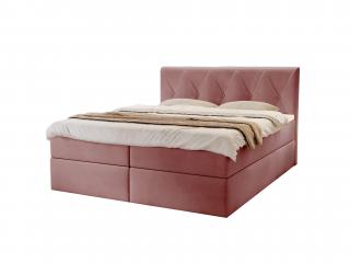 DEAN kárpitozott boxspring franciaágy - rózsaszín Méret: 160x200