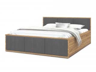DOLLY kárpitozott ágy ágyneműtartóval 120x200 - craft tölgy/grafit