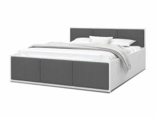 DOLLY kárpitozott ágy ágyneműtartóval 120x200 - fehér/grafit