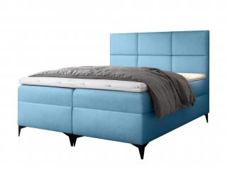 FAVA kárpitozott boxspring ágyneműtartós ágy fedőmatraccal - kék Velvet Méret: 140x200