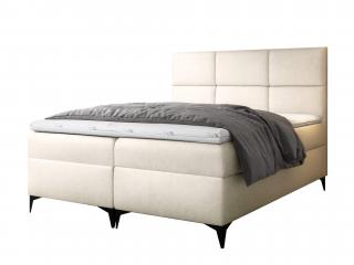 FAVA kárpitozott boxspring ágyneműtartós ágy fedőmatraccal - krémszínű Velvet Méret: 140x200