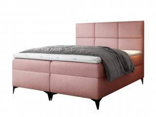 FAVA kárpitozott boxspring ágyneműtartós ágy fedőmatraccal - rózsaszín Velvet Méret: 140x200