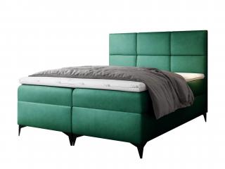 FAVA kárpitozott boxspring ágyneműtartós ágy fedőmatraccal - zöld Velvet Méret: 140x200