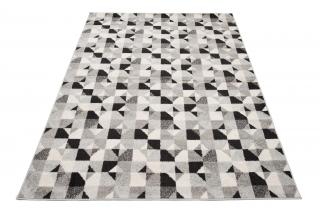 Fekete - fehér geometrikus mintás ZAJA szőnyeg Méret: 140x190 cm