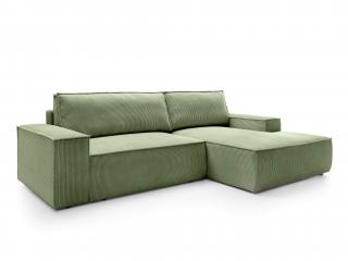 FIORD kihúzható L alakú sarok ülőgarnitúra - zöld Oldal: Jobbos