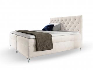 GULIETTE ágyneműtartós kárpitozott boxspring ágy matracokkal - fehér Méret: 140x200