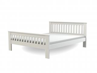 LAURA tömör fa franciaágy ágyráccsal - fehér Méret: 160x200