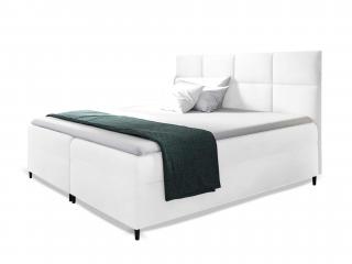LEILA ágyneműtartós kárpitozott boxspring ágy matraccal - fehér Méret: 160x200