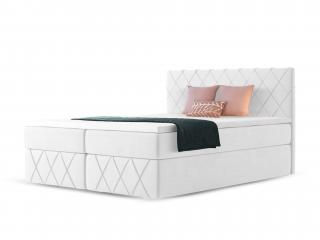 PAROS Lux kárpitozott boxspring ágy fedőmatraccal - fehér Paros Méret: 160x200