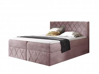 PAROS Lux kárpitozott boxspring ágy fedőmatraccal - rózsaszín Kronos Méret: 140x200