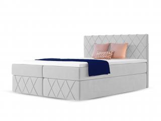 PAROS Lux kárpitozott boxspring ágy fedőmatraccal - szürke Paros Méret: 160x200