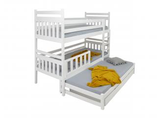 PETRA 5 emeletes ágy pótággyal - fehér Méret: 180x80