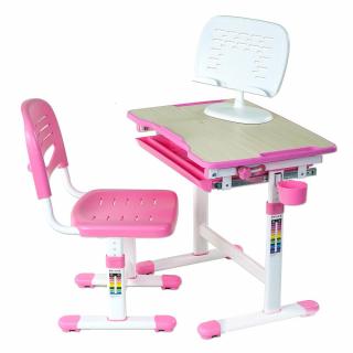 PIKOLO növekvő íróasztal székkel gyerekeknek - rózsaszín