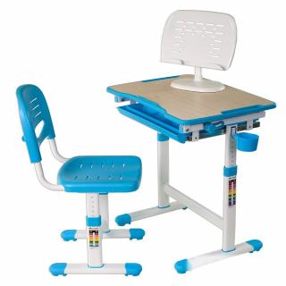 Pikolo növekvő íróasztal székkel gyermekeknek - kék