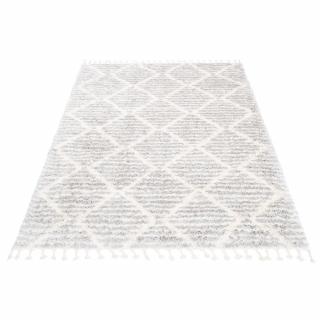 Szürke-fehér MARLEY shaggy szőnyeg Méret: 60x100 cm