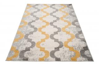 Szürke - sárga mintás KATHY szőnyeg Méret: 180x260 cm