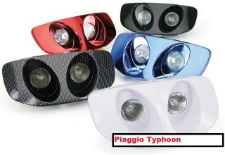 Lámpa első / TUNING / Eloxalt piros (Piaggio Typhoon / Gilera)