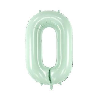 0-ás születésnapi szám fólia lufi - pasztell zöld 72 cm