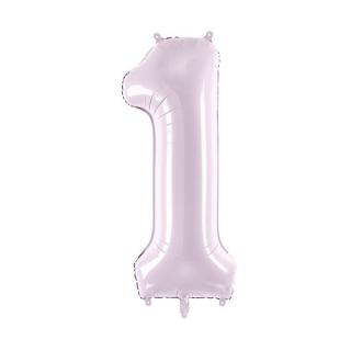 1-es születésnapi szám fólia lufi - világos lila 72 cm