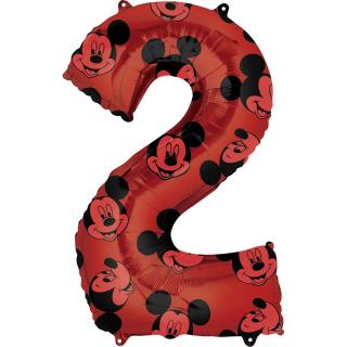 2-es midi szám fólia lufi - Mickey Mouse 66 cm
