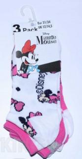 3 pár gyerek zokni készlet - Minnie Mouse rózsaszín fehér mix Méret - zokni: 23-26