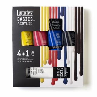 Akrilfesték készlet 4x75ml + 1x118ml titánfehér Liquitex