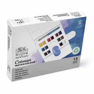 Akvarell festék készlet 14 db-os félszilke + 1 ecset Winsor & Newton