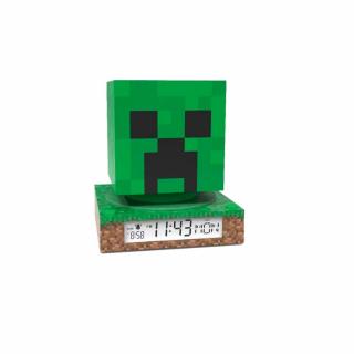 Asztali 3D lámpa órával és ébresztőórával - Minecraft