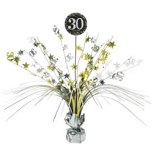 Asztali dekoráció 30. születésnap - csillogó arany