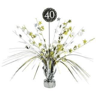 Asztali dekoráció 40. születésnap - csillogó arany