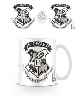 Bögre Harry Potter - Rokfort logó fekete-fehér 320 ml