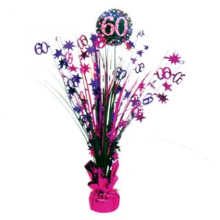 Dekoráció ünnepségre - csillogó 60. születésnap (rózsaszín)