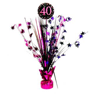 Dekoráció ünnepségre - csillogó rózsaszín  40. születésnap