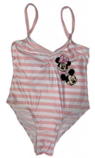 Egyrészes fürdőruha - Minnie Mouse csíkos rózsaszín Méret - gyermek: 128/134