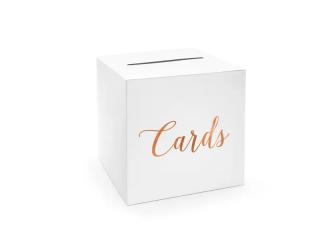 Esküvői doboz borítékokhoz - Cards rózsaszín arany