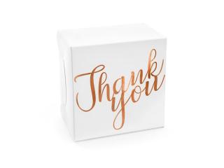 Esküvői süteményes doboz - Thank you rózsaszín - arany