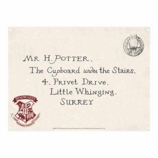 Fém banner - Harry Potter, Letters 21 x 15 cm