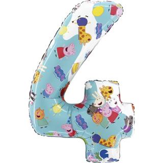 Fólia lufi 4-es születésnapi szám - Peppa Malac 66 cm
