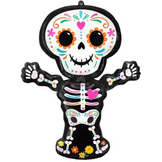 Fólia lufi Halloween - Dia de Los Muertos csontváz 66 x 86 cm