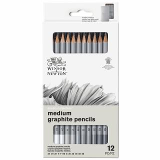 Grafitceruza készlet 12 db-os - közepesen kemény Winsor & Newton