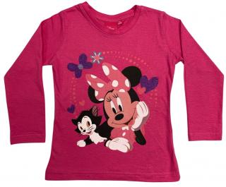 Hosszú ujjú lányos trikó - Minnie Mouse sötét rózsaszín Méret - gyermek: 104