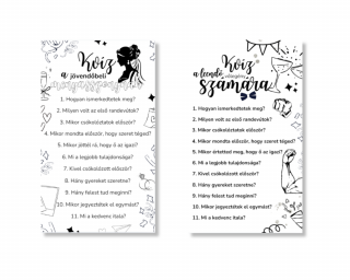 Kvíz szett a menyasszonynak és vőlegénynek - Simple