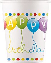 Minőségi komposztálható poharak - Vidám születésnap 8 drb