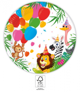 Minőségi komposztálható tányérok - Jungle Balloons 8 drb