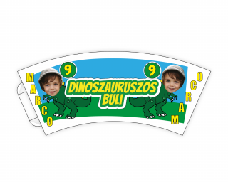Személyre szabott papír poharak 6 db - Dinoszauruszok