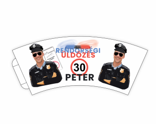 Személyre szabott papír poharak 6 db - Rendőr ünnepség