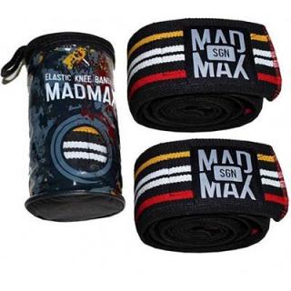 MadMax Elastic Knee Wraps (Térd Bandázs) Black-Stripes (Fekete- Csíkos)