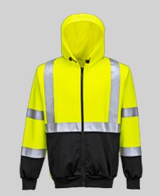 B315 - Hi-Vis kéttónusú kapucnis pulóver