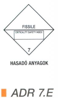 Hasadó anyag ADR 7.E